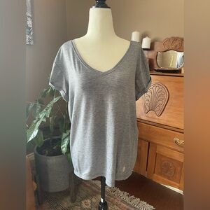Indygena Elegant Heather Gray V-Neck Women's Tee